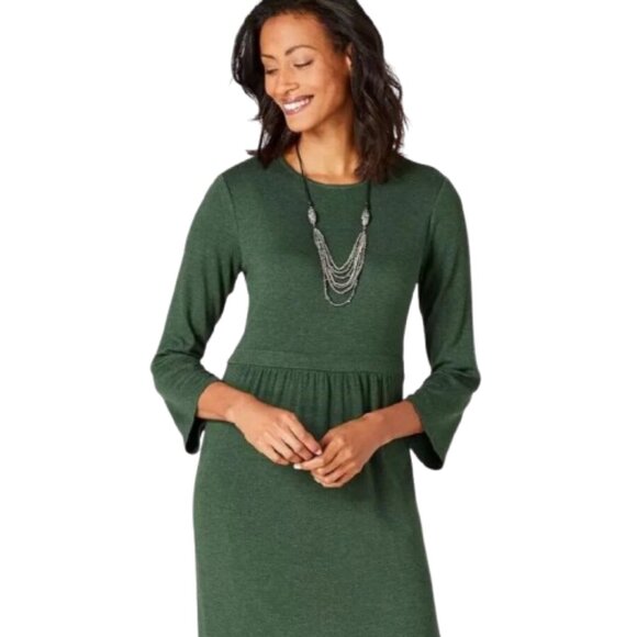 NWT Womens Size Small J. Jill Green Cozy Lantern Sleeve Knit Maxi Dress NEW - Picture 4 of 4